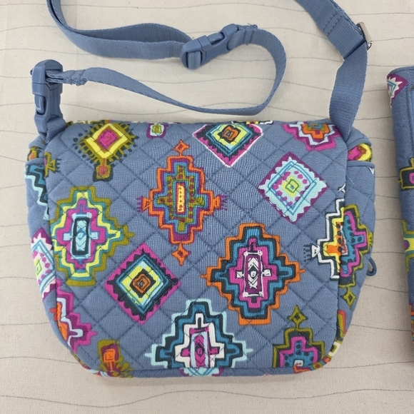 Vera Bradley Womems Crossbody Hip Pack & Wallet Blue Painted Medallons Bag Purse - Picture 5 of 14